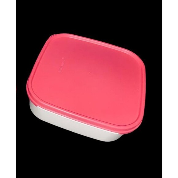 TUPPERWARE Modular Mates Square Container 5 Cup #1619 Pink White - Picture 1 of 1